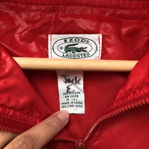 Vintage Lacoste Izod Red Windbreaker - Picture 10 of 11